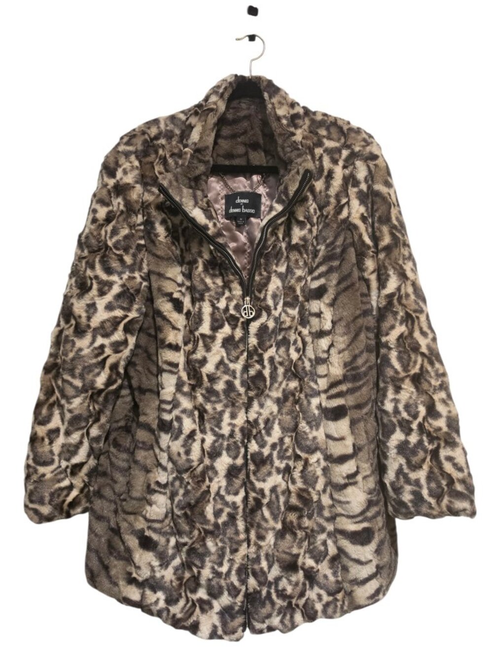 NEW Gorgeous Dennis Basso Leopard Animal Print Faux Fur Women's Coat 1X